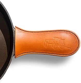 Leather Cast Iron Handle Cover - Extra Thick, Easy to Grip, Heat Resistant