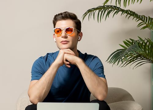Image of 99.9% Blue Light Blocking Glasses, AR Coating, Computer Screens Gaming for Men Women, Stop Eyestrain, Better Sleep