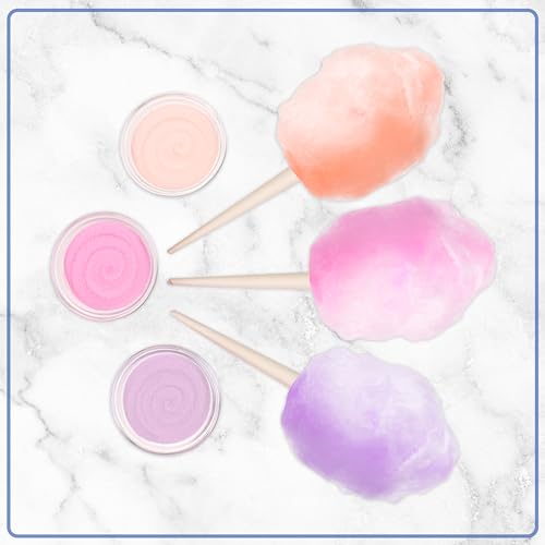 Image of Nostalgia Cotton Candy Flossing Sugar Party Kit 3-Pack, Grape, Pink Bubble Gum, Orange, 3-16 oz bottles - 48 total ounces - Bottles of Cotton Candy Sugar Mix