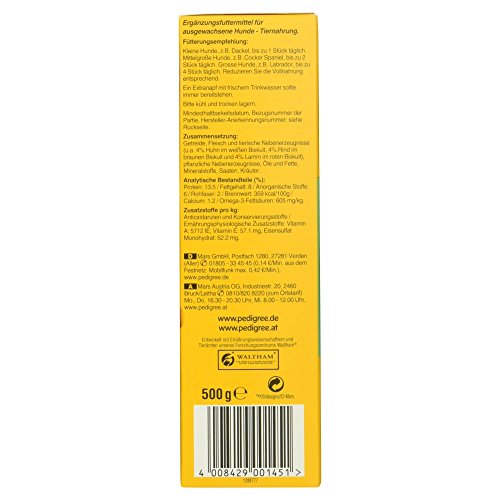 Pedigree Biscrok Hundesnacks 3 köstlichen Geschmacksrichtungen, 500 g