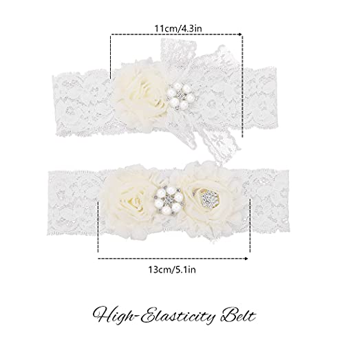 Yikisdy Wedding Bridal Garters Lace Floral Garter Set Flower Stretch Garter Bride Leg Accessory For Women And Girls #TOP3