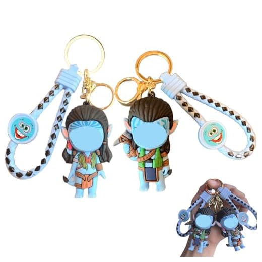 LGWJHCY 2 llaveros AVA-Tar Mini Keychain Set, Mini bolsas de libros, decoración, figura de acción de PVC, modelo de pequeñas figuras de dibujos animados, juego ideal para colecciones de fans del cine