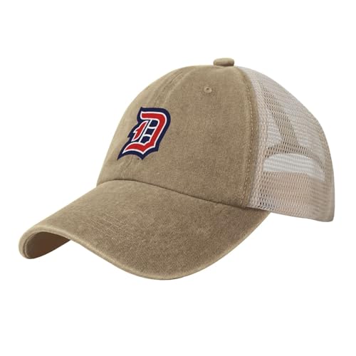 Duquesne University Hat Adjustable Athletic Vintage Washed Distressed Mesh Baseball Cap Natural