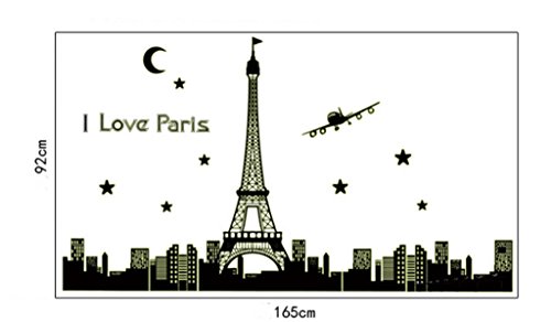 Moon Glow In The Dark Wall Stickers Decal Paris Eiffel Tower Fluorescent Luminous Stickers For Wedding Room Home Decals Mural Restaurant Bedroom Sitting Room Sofa Tv Background By Kamay's (Abq9602) #TOP6