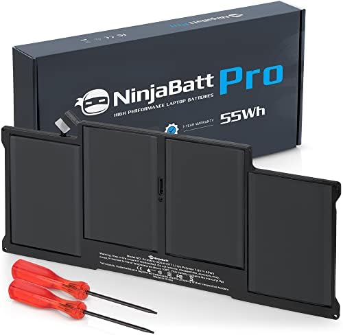 NinjaBatt Battery A1466 A1496 Compatible with Apple MacBook Air 13 Inch [2010 2011 2012 2013 2014 2015 2016 2017 Years] A1369 A1405 A1377 - High Performance [7200mAh/55Wh/7.6V]
