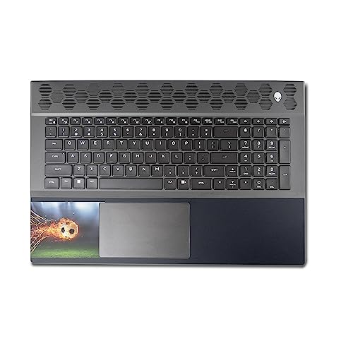 Image of MightySkins Skin Compatible with Alienware M18 R1 (2023) Full Wrap Kit - Flaming Soccer Ball | Protective, Durable, and Unique Vinyl Decal wrap Cover | Easy to Apply & Change Styles | Made in The USA
