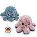 Knuffis Oktopus Plüsch wenden Octopus Plüschtier stimmungs Oktopus flip Kuscheltier 20cm (Rosa & Blau)