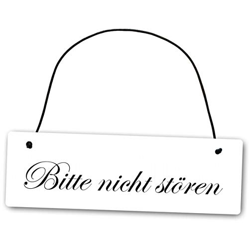 Homeyourself Metallschild Bitte Nicht stören 25 x 8 cm aus Alu Verbund (Alu, Kunststoff) für In- und Outdoor Deko Schild Dekoschild Wandschild außen und innen Cover