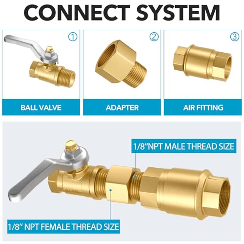 Image of Gsinodrs 2PCS Brass Pipe Fitting, 1 /4 inch Female x 1 /8 inch Male NPT Thread Brass Hex, Adaptor 1200psi High Pressure