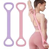 Paquete de 2 bandas de resistencia para fitness, bandas de resistencia de 45 cm, bandas de resistencia deportivas, bandas de resistencia para pilates, yoga, fitness y otros deportes (rosa y morado).