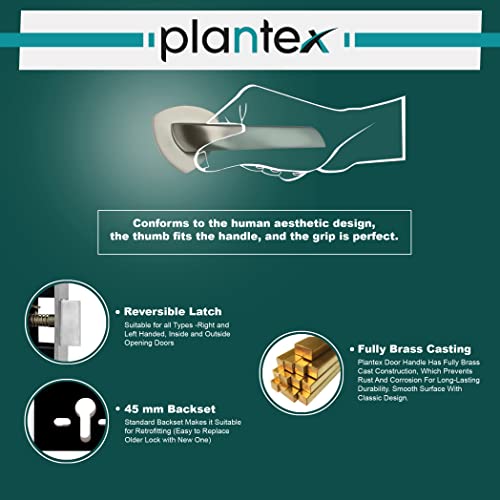 Image of Plantex Fully Brass Door Lock with 3 Years of Warranty /Main Door Lock for Home /Mortise Lock for Door - Main Door Lock Set (Sumer-3058, Matt)