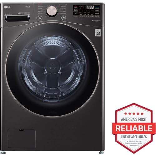 Image of LG WM4000HBA 4.5 Cu. Ft. Smart Front-Load Washer, High-Efficiency Laundry Machine with Wi-Fi Connectivity, Black Steel