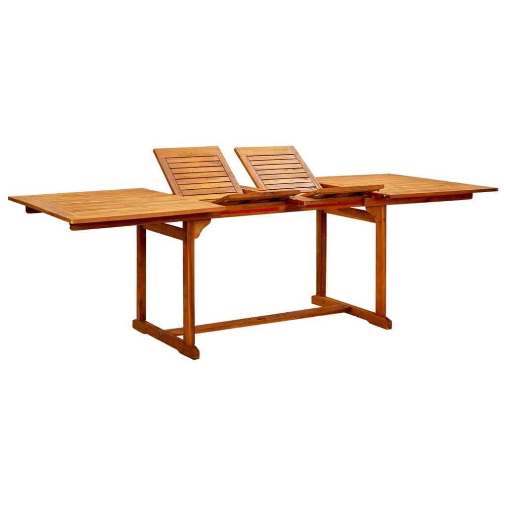 Willood Mesa de jardín 240 x 100 x 75 cm, madera natural, revestimiento de aceite, mesa de exterior, resistente a la intemperie, plegable