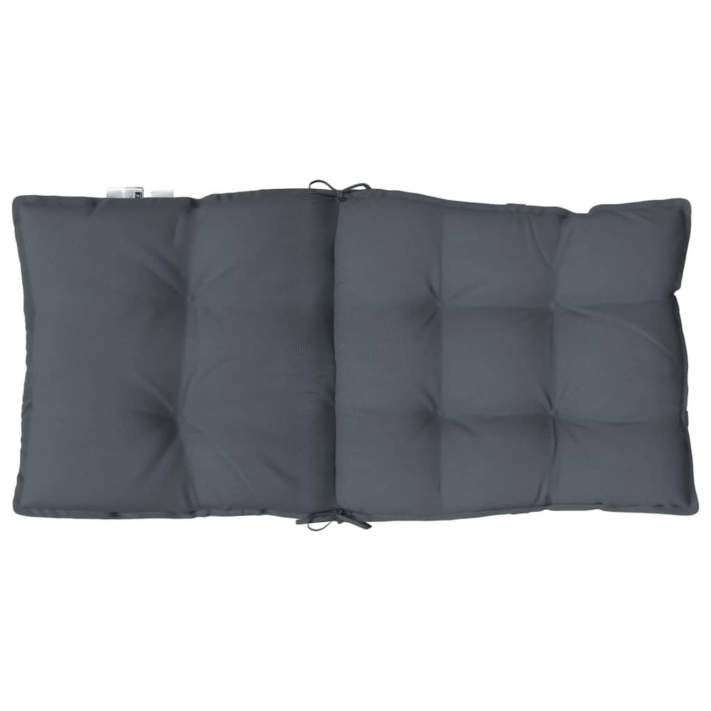 vidaXL Lot de 6 Coussins de Chaise à Dossier Bas, Galette de Siège Imperméable, Coussin d'Extérieur Anti-Glissement Jardin Terrasse, Anthracite