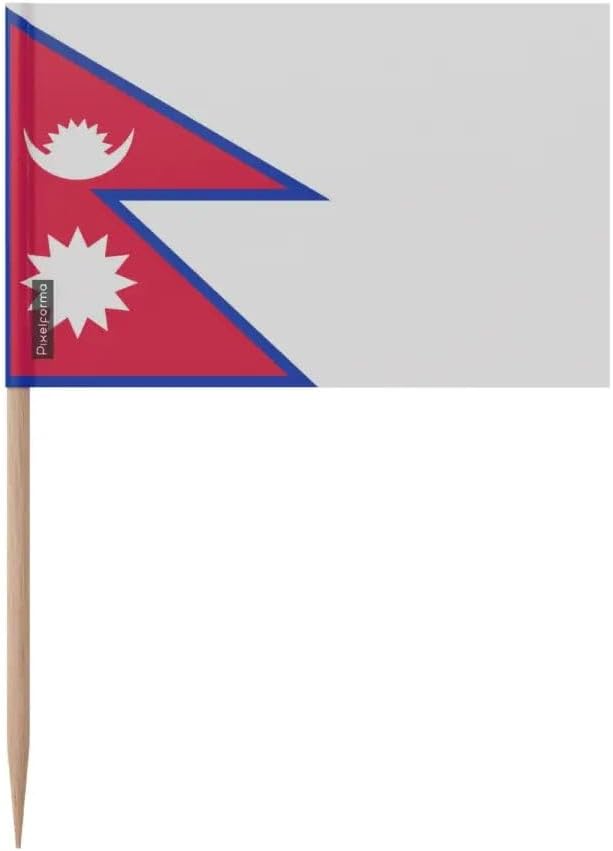 Nepal Flag Toothpicks in Various Sizes 100 Pieces 6.5 cm