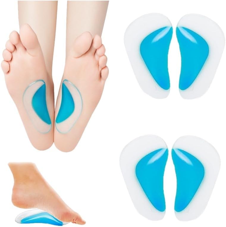 Arch Support For Flat Feet Insoles Correction Pads,For Flat Feet & Plantar Fasciitis,Orthopedic Support Insoles Cushion For Pain Relieves,Gel High Cushion Insert,One Size Fits All (2 Pairs)