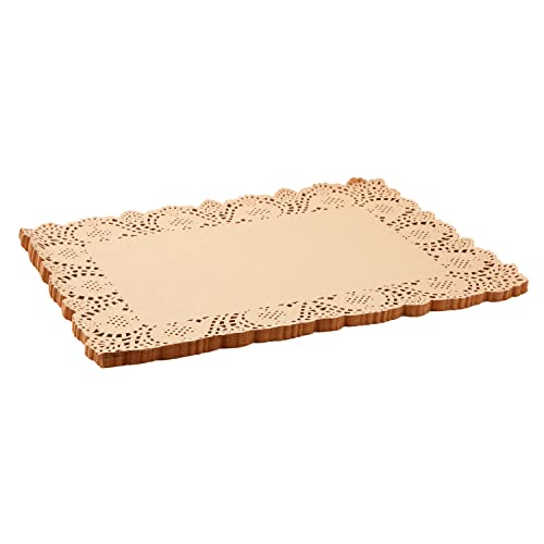 image for Juvale 100-Pack Brown Rectangle Disposable Placemats - Fall Lace Paper