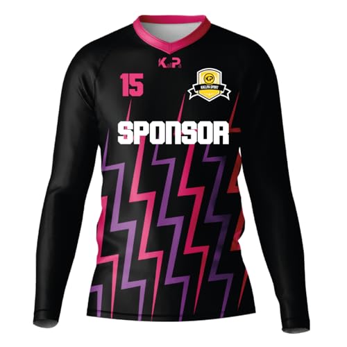 KALLPA Camiseta de Portero Personalizada. Niños y Adultos. 100% sublimación. Solo Camiseta. Personaliza con tu Nombre, Escudo, número y Sponsor. (Modelo 1, Solo Camiseta)…