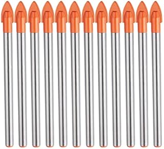 HPMAISON 10 PCS Drill Bits Professional 6mm Glass and Tile Drill Bit Set Tungsten Carbide Tip Drilling Tool for Glass, Ceramic Tile, Plastic, Aluminium, Marble, Mirrors, Concrete, Wood