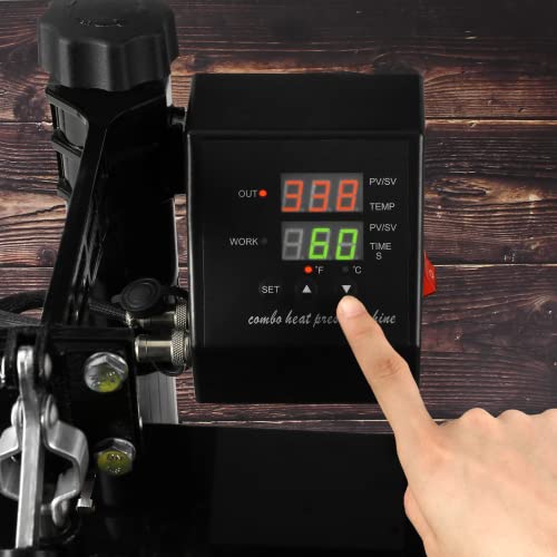 Pro 5 In 1 Tusy Heat Press 15X15 Slide Out, 360 Degree Swing Away Heat Transfer Press Machine, Digital Industrial Sublimation Heat Press Machine For T-Shirt/Hat/Mug/Plate #TOP2