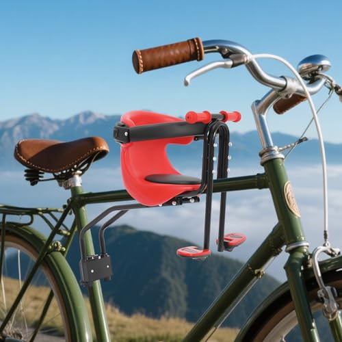 XYCHAO Siège avant pour vélo de montagne pour enfant avec support réglable et barre de sécurité amovible, poignées antidérapantes et repose-pieds, max. 50 kg, pour 8 mois à 4 ans – vue 3