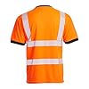 Blackrock Eco Hi-Vis T-Shirt Rail Orange, Fully Recycled Polyester, SPF Protection, 150gsm, Retro-Reflective Tape, Work Orange T Shirts, High Viz Workwear, for Men Women Unisex, Size 4XL #3