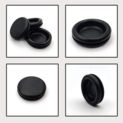 170 STK. Gummitüllen Set, Blindstopfen Gummi Sortiment, Kabeldurchführung Gummistopfen, Gummi Stopfen für Mechanische Plugs, Auto, Maschine, Wasserleitung, Pumpe (Schwarz)