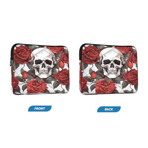 Funda para Laptop 13-14 Pulgadas con Diseño de Calaveras y Rosas miniatura 2