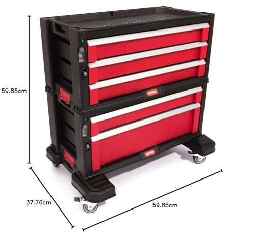 Keter M293048 - Carro herramientas 5 cajones pletinas de acetato