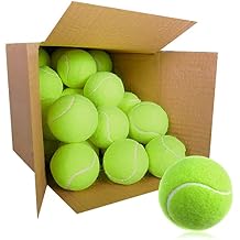 GKK 27 Pack Tennis Balls,Training Tennis Ball Pressure-Less Practising Bulk Tennis Balls for Youth/Beginners/Pet Dogs High Altitude Playing Balls