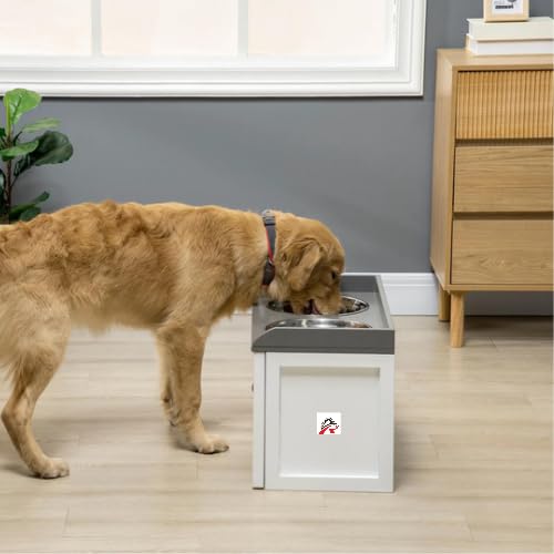 Sabri shopee Large Elevated Dog Bowls with Storage, Raised Dog Bowl Stand, (Colur Multi) (B0CQ2TR6CJ) Amazon Price History, Amazon Price Tracker