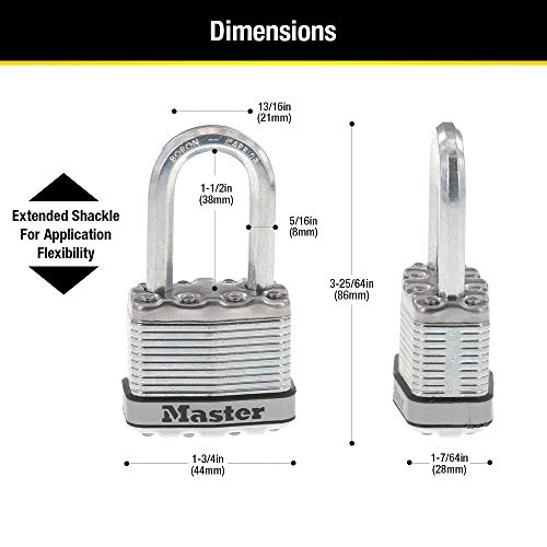 Image of Master Lock M1XTLF Magnum Heavy Duty Padlock with Key, 2 Pack Keyed-Alike