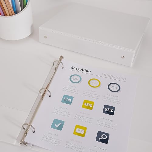 Image of COMIX Sturdy 3 Ring Binder 1 Inch with Clear View Cover | PVC-Free Bulk Binders,Holds 200 Letter Sheets,Heavy Duty for Office,Classroom & School Wholesale,24 Pack Bulk (White)