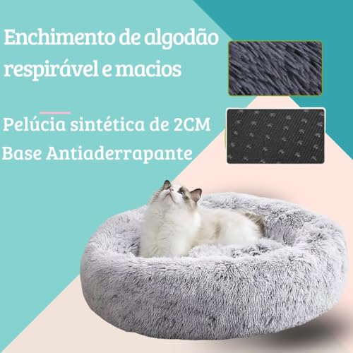 Cama Pet Nuvem 70x70cm e 50x50cm Cachorro/Gato Tamanhos M e G (Cinza, G)
