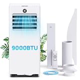 Condizionatore Portatile 9000BTU, 4 IN 1 Climatizzatore Portatile con Raffrescamento Ventilazione Deumidificazione Silenzioso, Timer 24H, Basso Consumo, Kit di Installazione, per Casa Ufficio