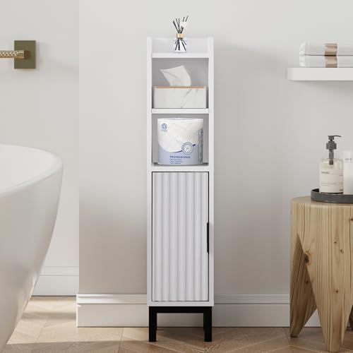 FerniTry Small Bathroom Storage Cabinet, Narrow Corner Floor Cabinet with