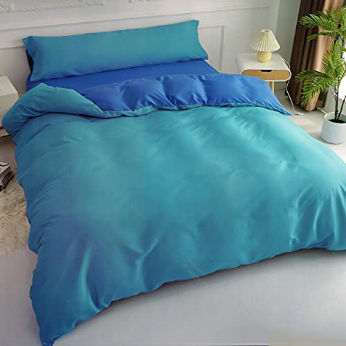 Funda Nordica Cama Reversible 135 Azul - Juegos de Fundas Edredónes con 1 Funda de Almohada 45x145cm de Poliéster y Suave 220x220cm