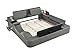 WAQINBR King Size Smart Bed, Multifunctional Leather Bed Frame with Massage Recliner/Upholstered Headboard/Music Speaker/USB Port/Storage Space, Modern Luxury Bed Frame(Gray)