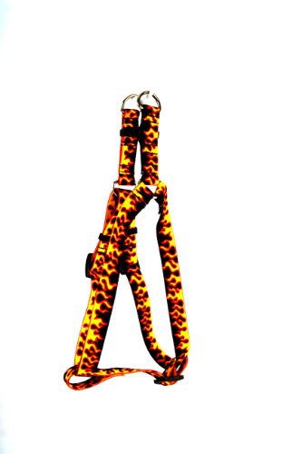 Image of Yellow Dog Design Flames Step-in Harness Size: Medium (0.75 inch x 15-25 inch), Color: Red