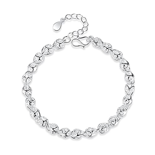 Bracelet cristal et chaîne boule creuse d'une élégance mariage prestigieuse