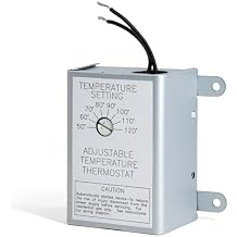 التحكم في ترموستات مروحة العلية لأجهزة تهوية الطاقة العلية ومراوح العادم، 120 V تبديل ترموستات قابل للتعديل استبدال 58033 سرعة واحدة تحكم في درجة الحرارة الدقيقة
