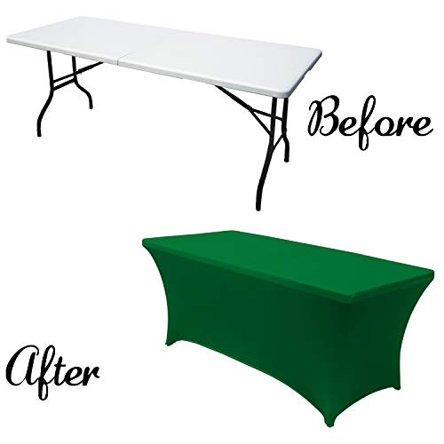Abccanopy Spandex Tablecloths For 6 Ft Home Rectangular Table Fitted Stretch Table Cover Polyester Tablecover Table Toppers #TOP3
