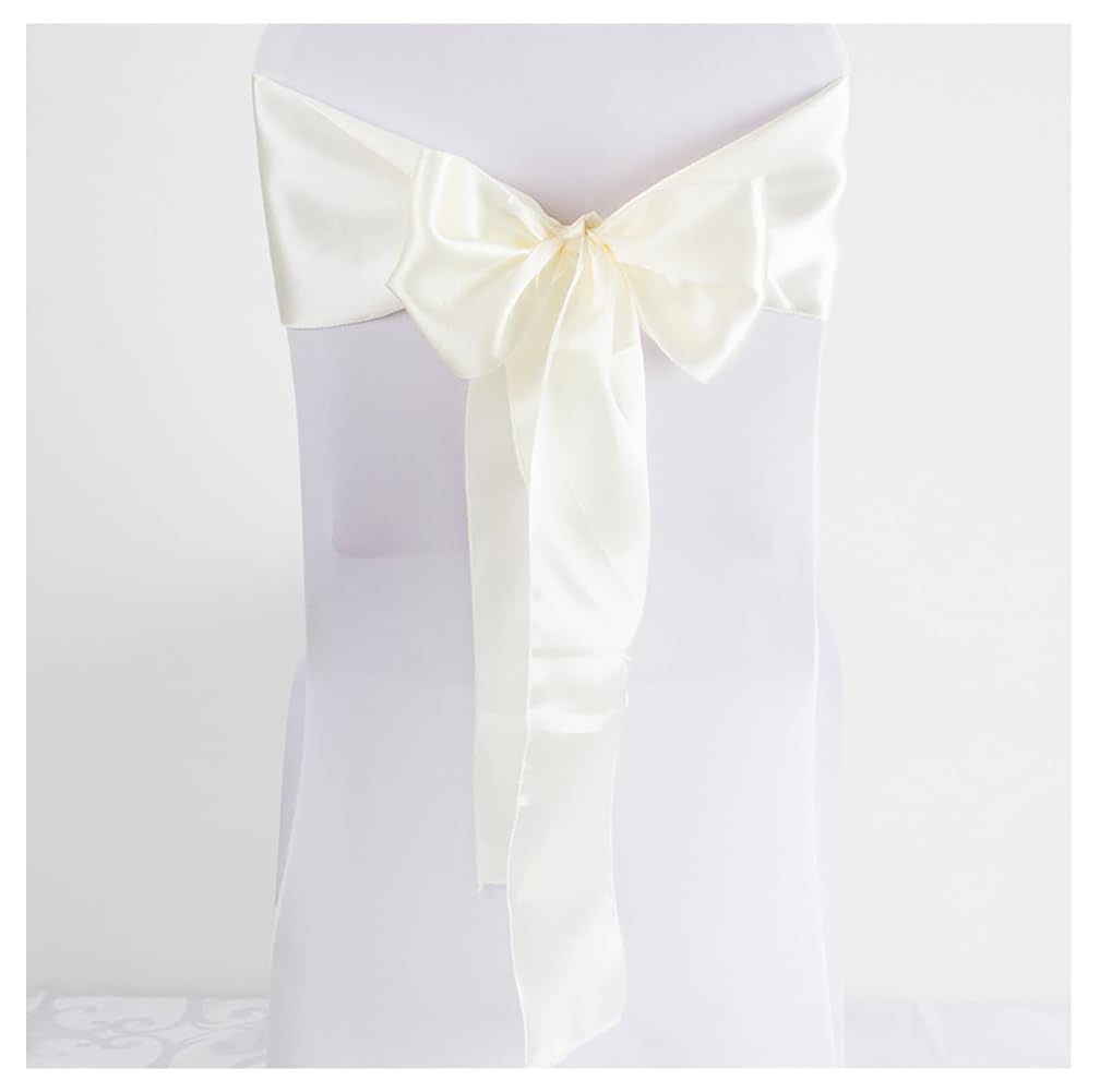 Satin Chair Bows 17 x 275 cm Wedding Decoration Chair Sash Bow Ties Satin Sashes Chair Bows for Wedding Banquet Birthday Party Hotel Home