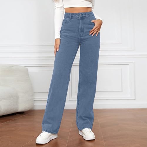 Straight Leg Jeans for Women Baggy Boyfriend High Waisted Wide Leg Jeans Stretchy Cute Cowgirl Denim Pants Streetwear2