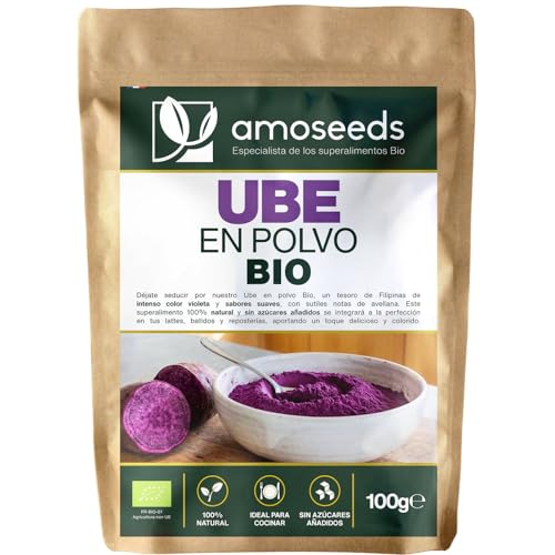 Ube en polvo BIO 100g | Origen Filipinas | 100% natural, sin azúcares ni colorantes añadidos | Sabor suave, ideal para ube latte y repostería | Primera Calidad