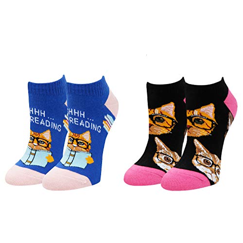 Zmart Funny Ankle Cat Socks for Women Girls, Novelty Cute Crazy No Show Socks