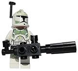 Clone Commander Green Leader (With Chaingun) - LEGO Star Wars Clone Wars Minifigure with Helmet Rangefinder and Rotary Chaingun Blaster