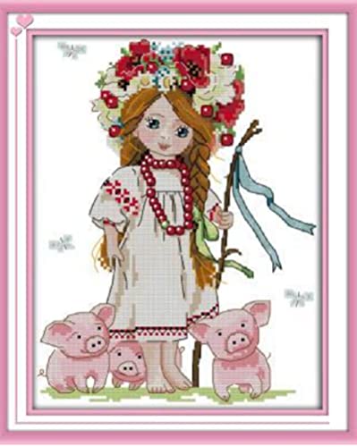 Kit de inicio de bordado de cerdito para decorar el hogar y relajarse cosiendo en el salón