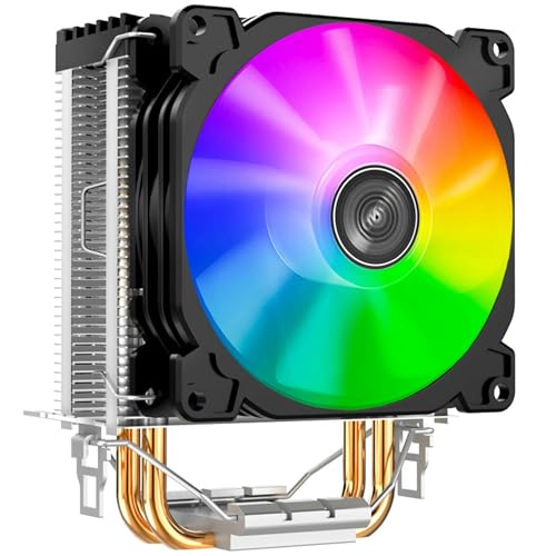 JONSBO CR-1200 RGB 92mm CPU Cooler RGB PC Fan for Intel i3/i5 and AMD CPUs Cooling Efficient Processors, high Cooling Potential and Sleek Design,128mmH,LGA 115X/1200/1700, AM4/AM5