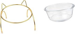 Mipcase 1 Set Tall Glass Cat Bowl Clear Glass Bowls Food Containers Glass Puppy Feeding Bowls Glass Dog Feedign Bowl Pet Feeding Bowl Small Oblique Pet Food Bowl Glass Pet Bowl Pet Feeder